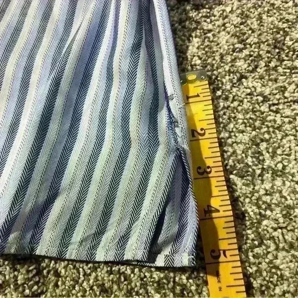 Ermenegildo Zegna Shirt Men's XL Blue/White Long Sleeve Striped Button Down - Picture 11 of 11